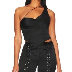 Song of style black satin top